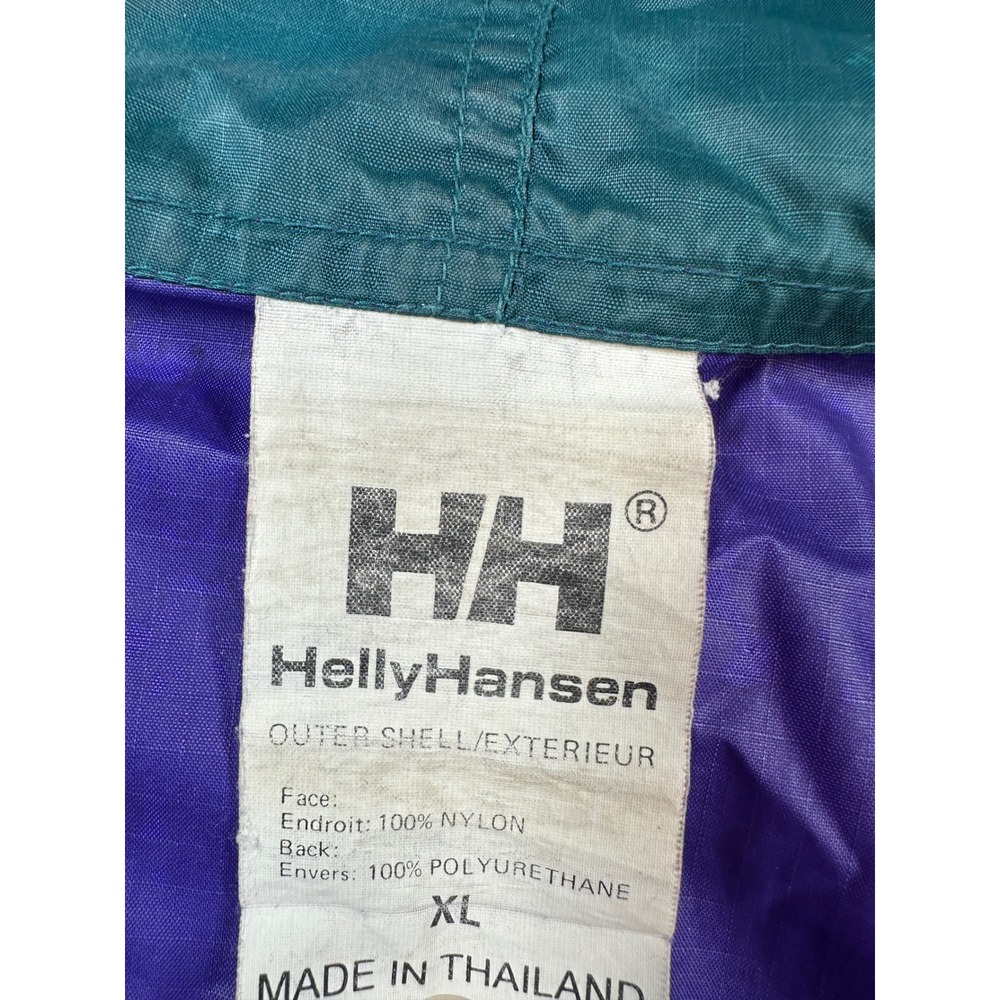 Vtg 90s Helly Hansen Anorak Windbreaker XL Purple Packable Hooded Rain Jacket - Picture 6 of 14